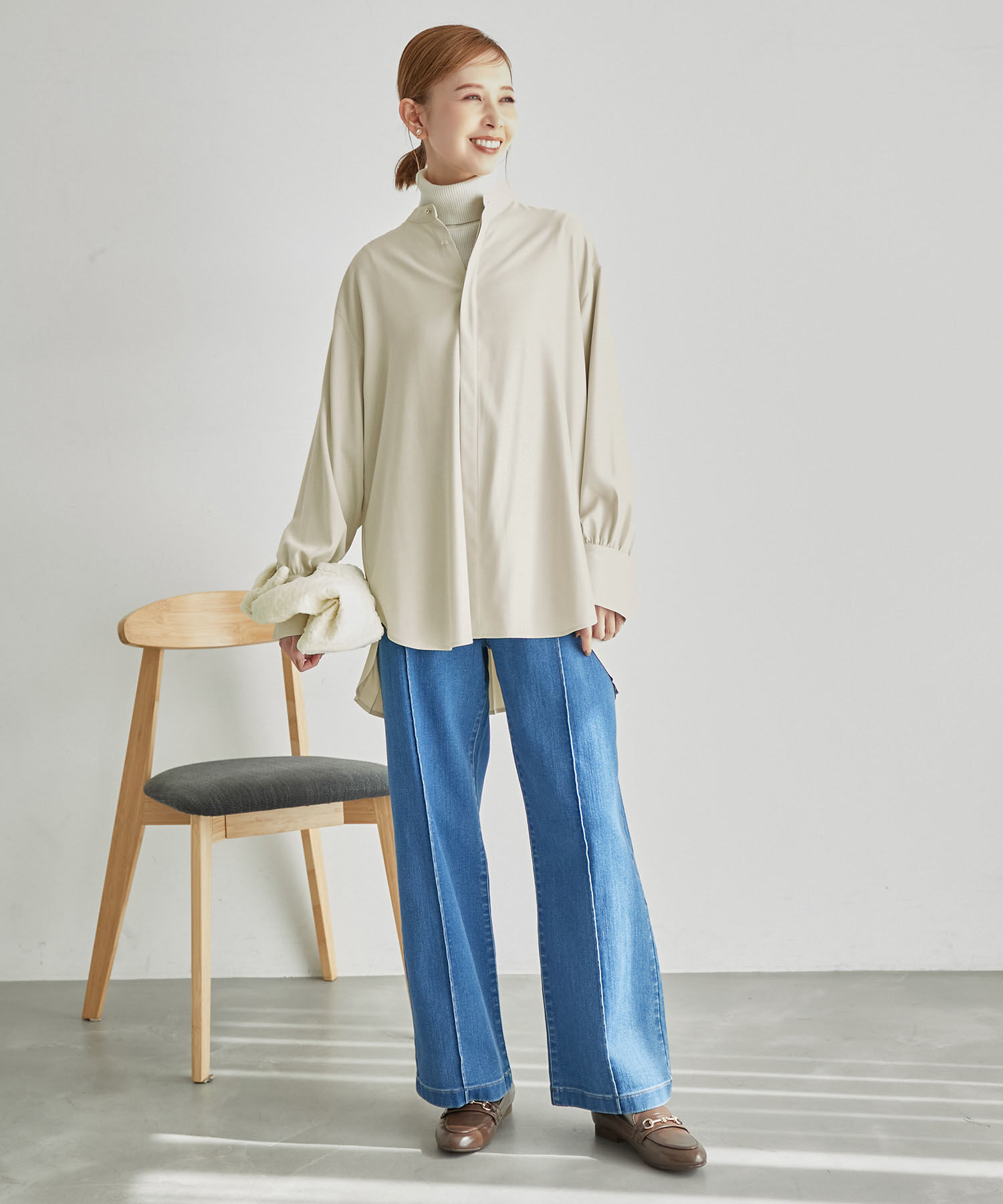 Rope&rsquo;Picnic「バックプリーツシャツブラウス」|シャツ・ブラウス|