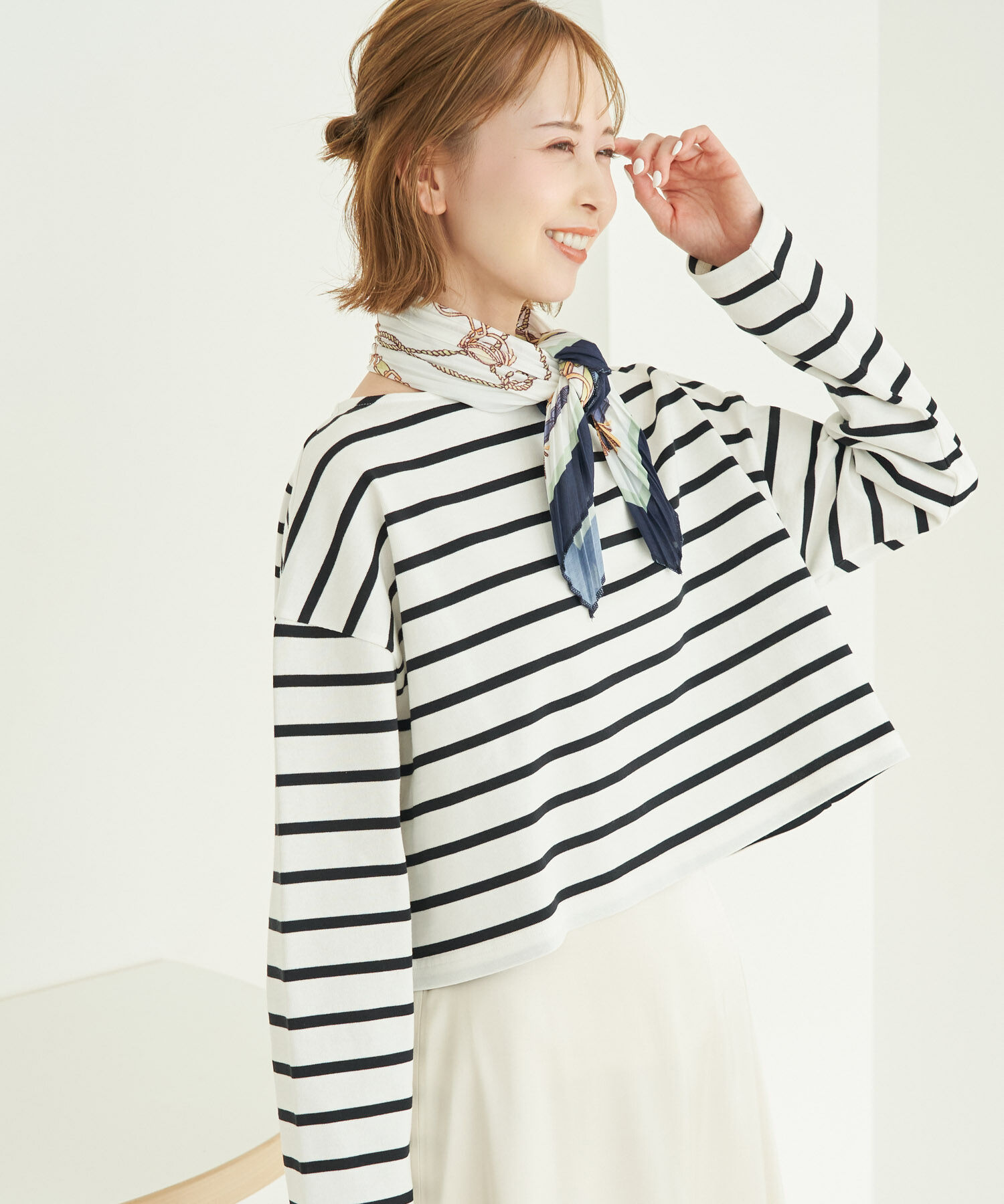 Rope&rsquo;Picnic「着丈が選べるボーダーカットトップス/リンクコーデ 」|Tシャツ・カットソー|