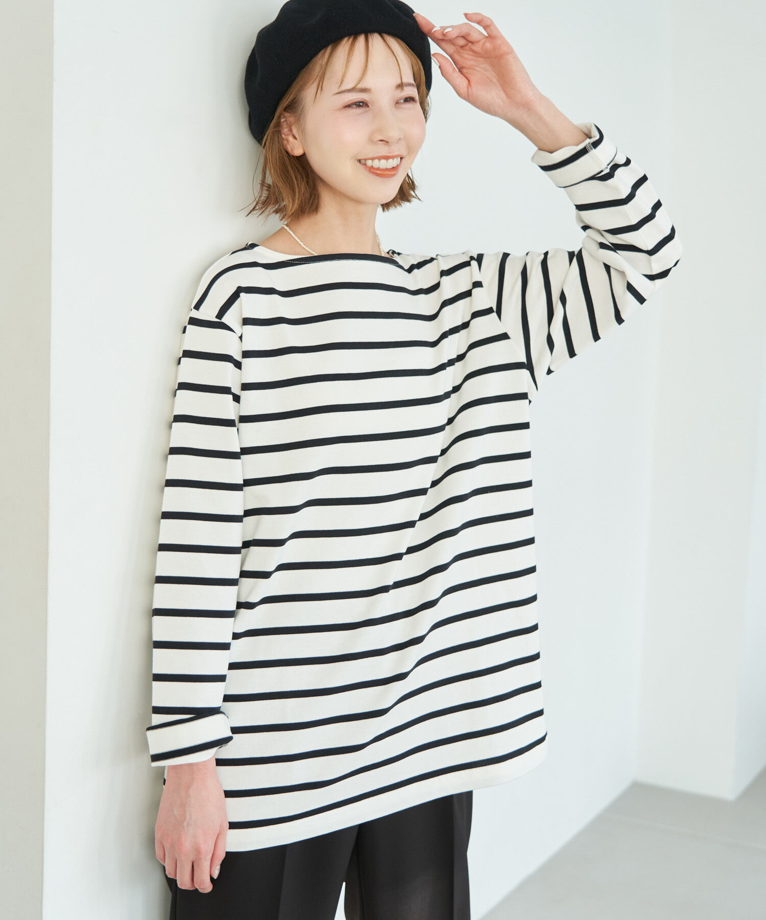 Rope&rsquo;Picnic「着丈が選べるボーダーカットトップス/リンクコーデ 」|Tシャツ・カットソー|