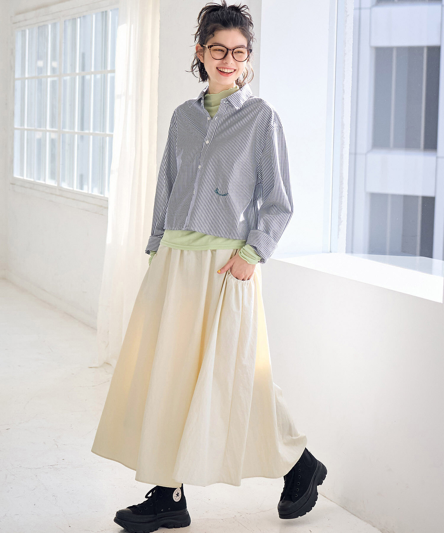 ROPE' PICNIC R「ナイロンギャザーポケットスカート」|スカート|