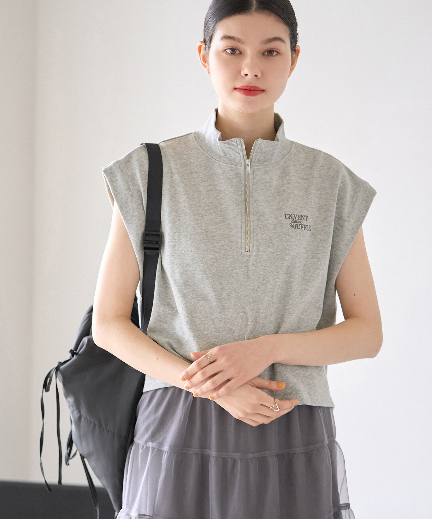 ROPE' PICNIC R「セットアップ対応/ロゴ刺繍ハーフジッププルオーバー」|Tシャツ・カットソー|