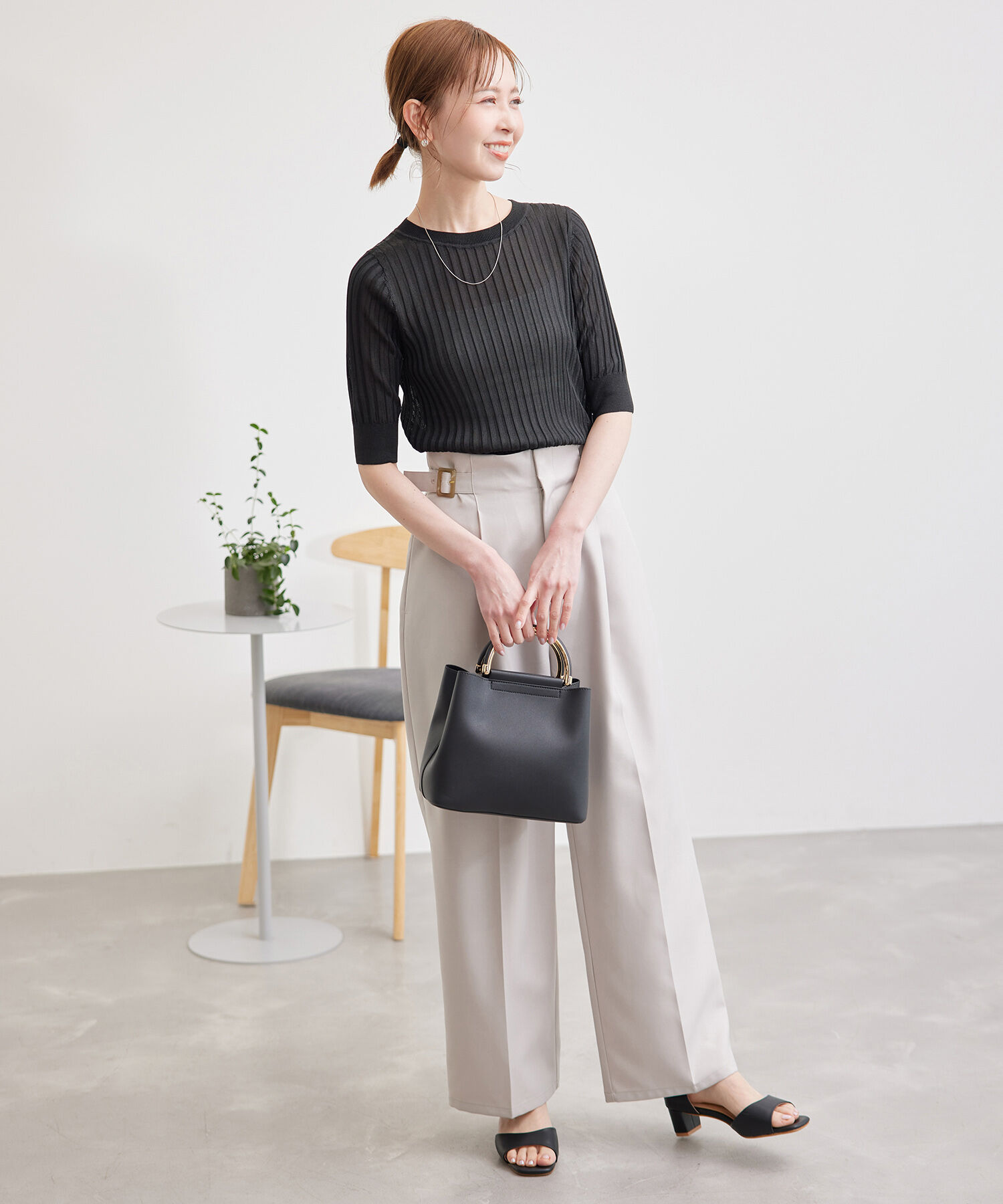 Rope&rsquo;Picnic「メタルライクヤーンニットプルオーバー」|ニット・セーター|