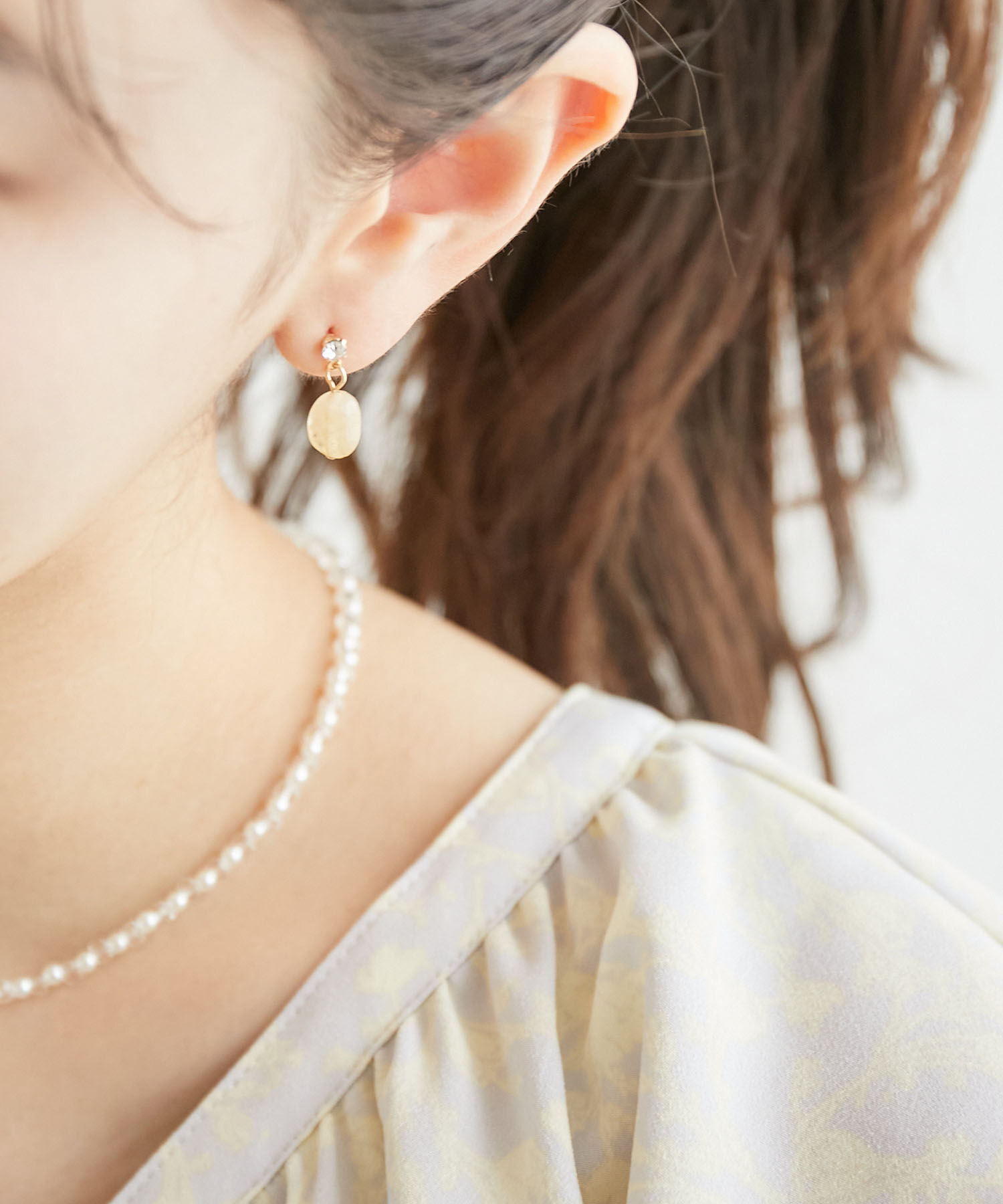 ROPE PICNIC PASSAGE「クリアカラーストーンピアス」|ピアス|オレンジ系(71)