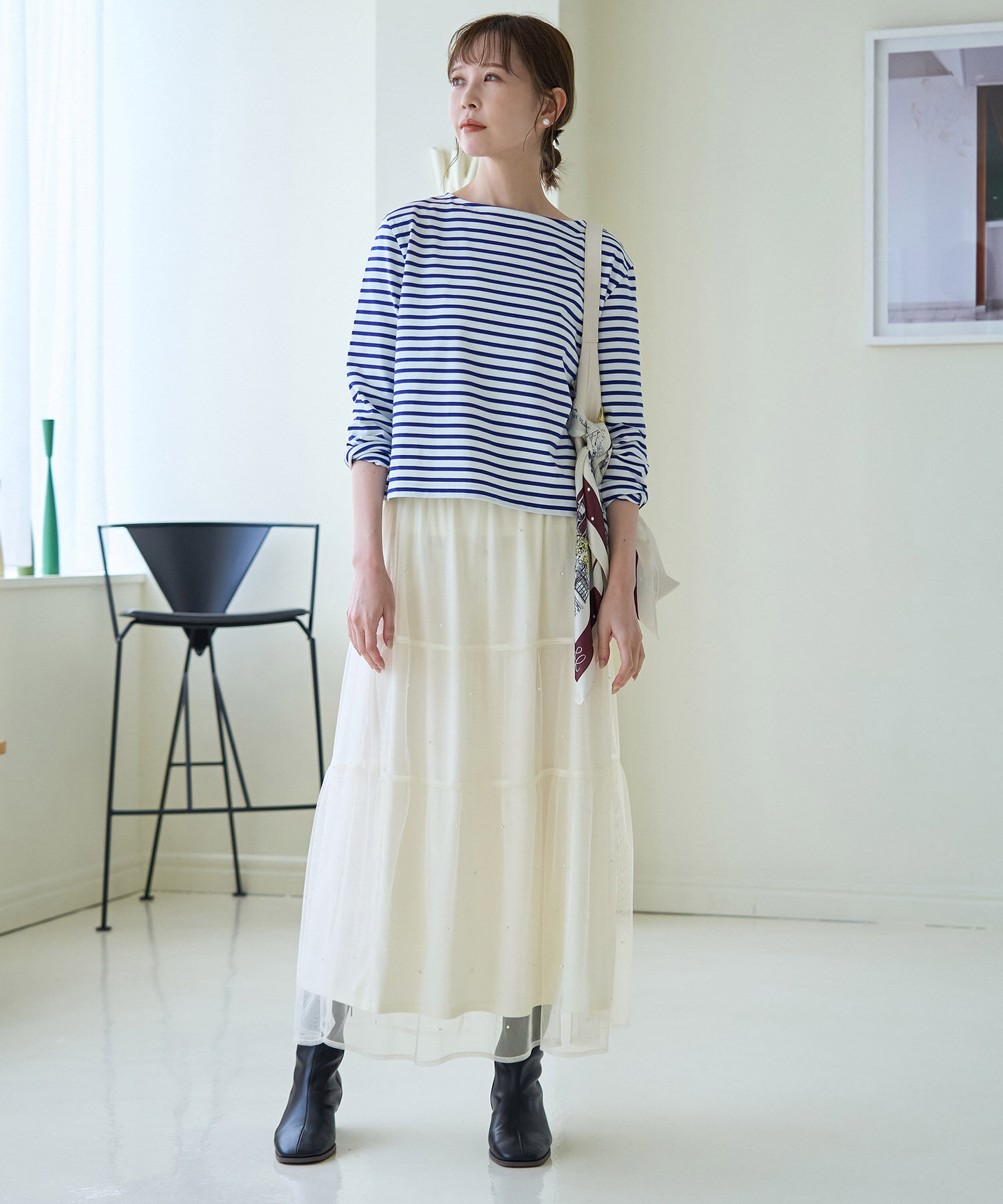 Rope&rsquo;Picnic「パール付きチュールティアードスカート」|スカート|