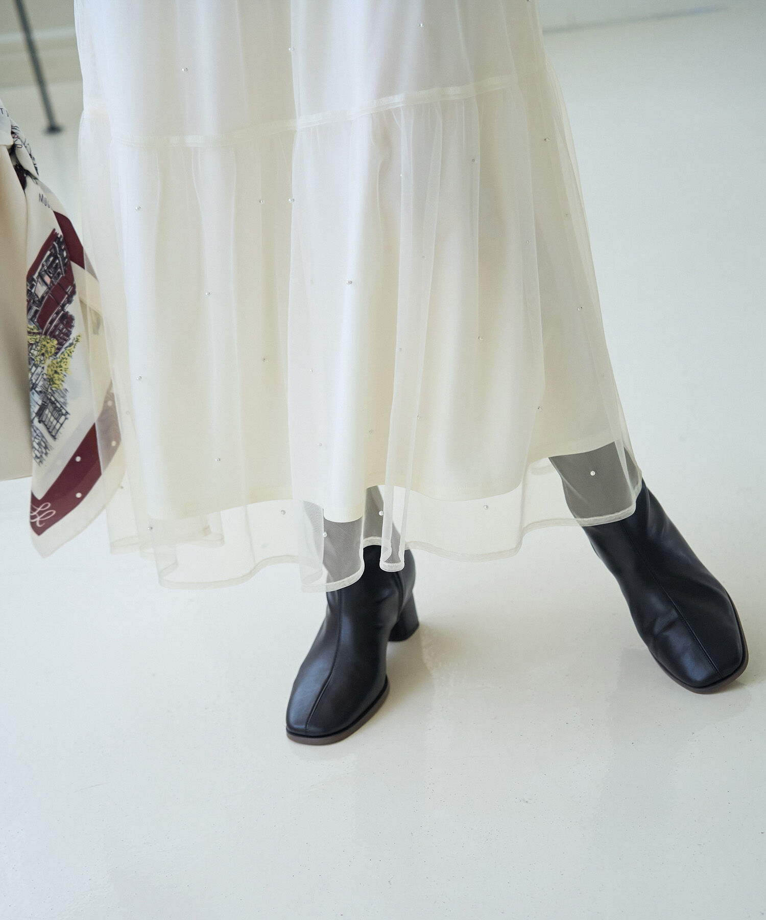 Rope&rsquo;Picnic「パール付きチュールティアードスカート」|スカート|