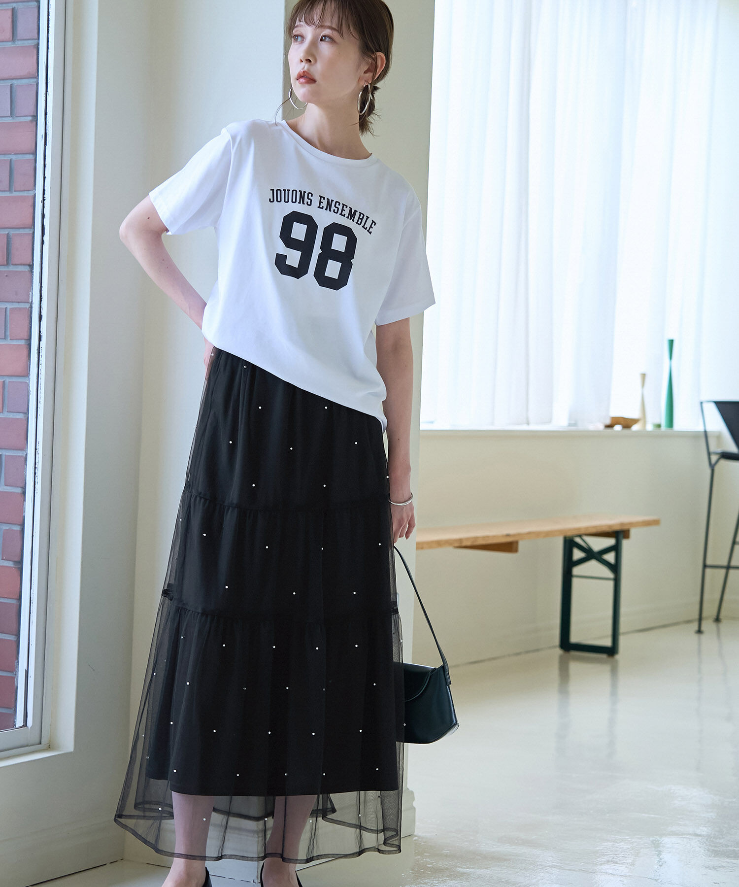 Rope&rsquo;Picnic「パール付きチュールティアードスカート」|スカート|