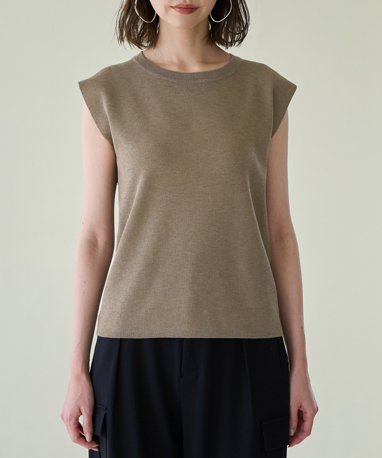 Rope&rsquo;Picnic「スパークナイロンゼロスリーブニットプルオーバー」|ニット・セーター|