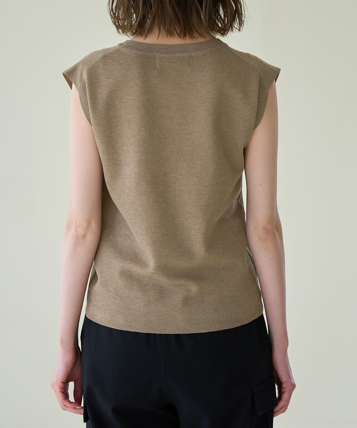 Rope&rsquo;Picnic「スパークナイロンゼロスリーブニットプルオーバー」|ニット・セーター|