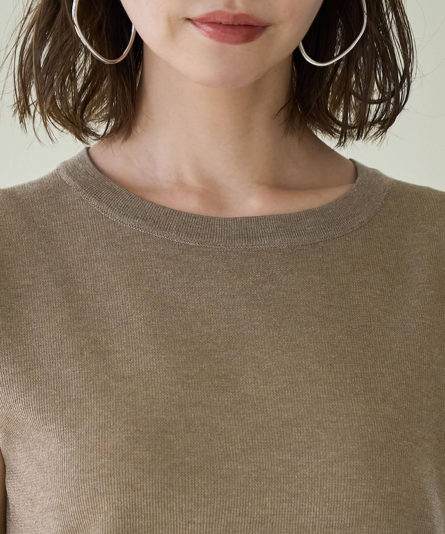 Rope&rsquo;Picnic「スパークナイロンゼロスリーブニットプルオーバー」|ニット・セーター|