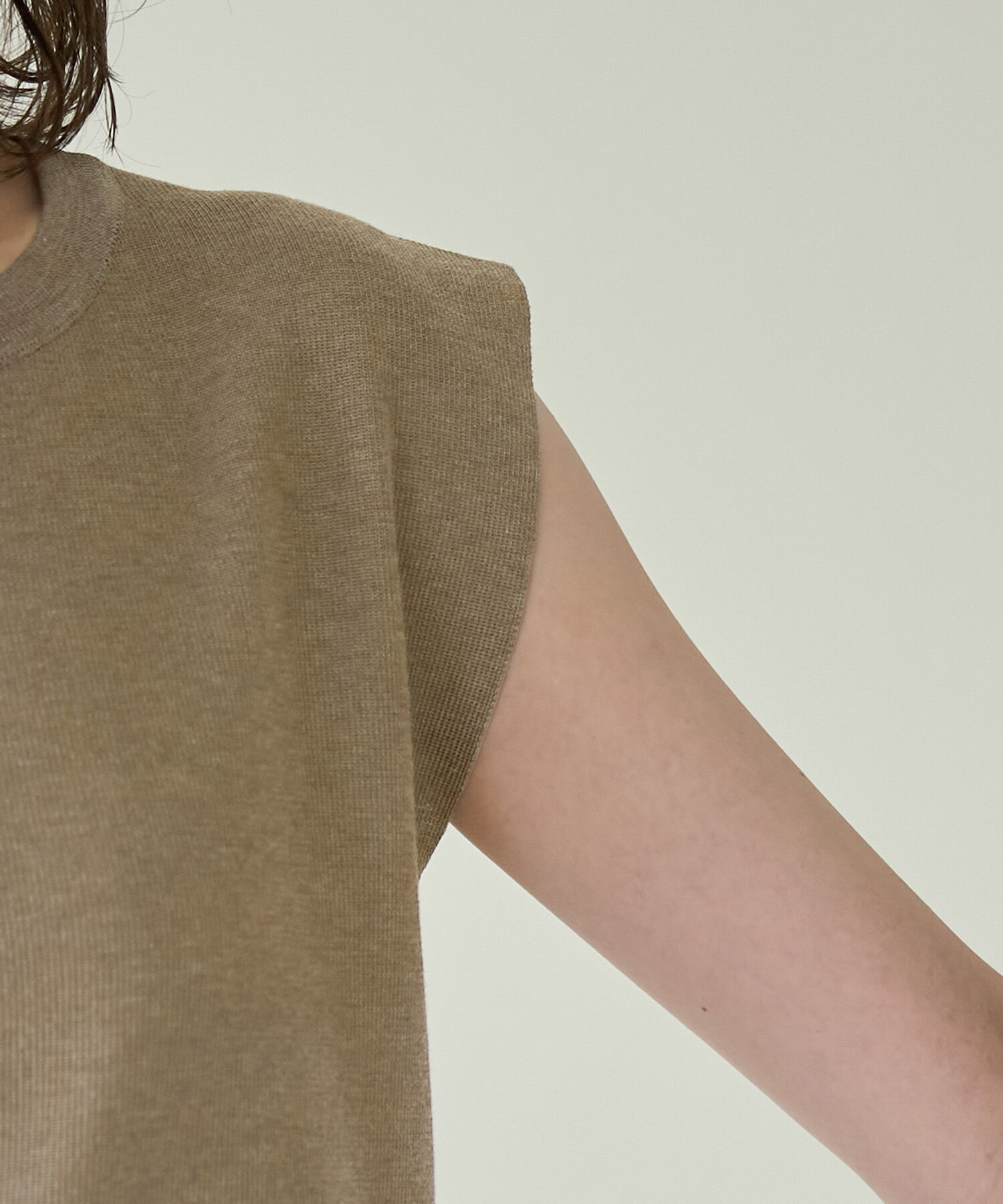 Rope&rsquo;Picnic「スパークナイロンゼロスリーブニットプルオーバー」|ニット・セーター|