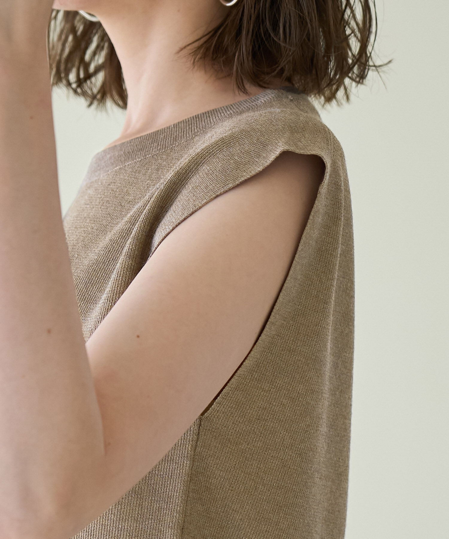 Rope&rsquo;Picnic「スパークナイロンゼロスリーブニットプルオーバー」|ニット・セーター|