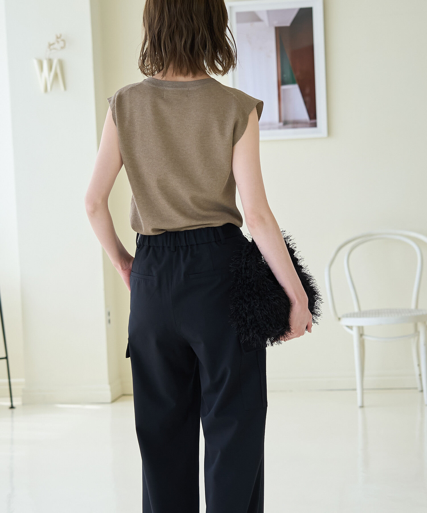 Rope&rsquo;Picnic「スパークナイロンゼロスリーブニットプルオーバー」|ニット・セーター|