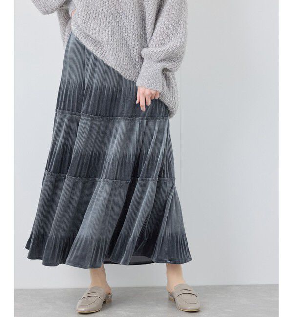 Rope&rsquo;Picnic「【emur/エミュール】ベロアプリーツスカート」|スカート|