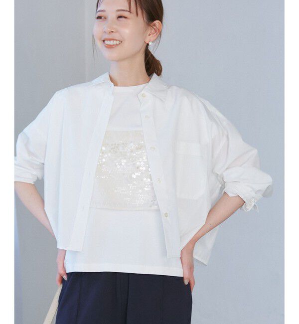 Rope&rsquo;Picnic「【花粉ガード・防シワ】クロップドシャツ」|シャツ・ブラウス|