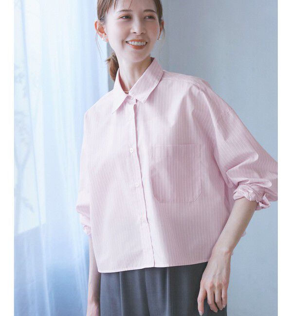 Rope&rsquo;Picnic「【花粉ガード・防シワ】クロップドシャツ」|シャツ・ブラウス|