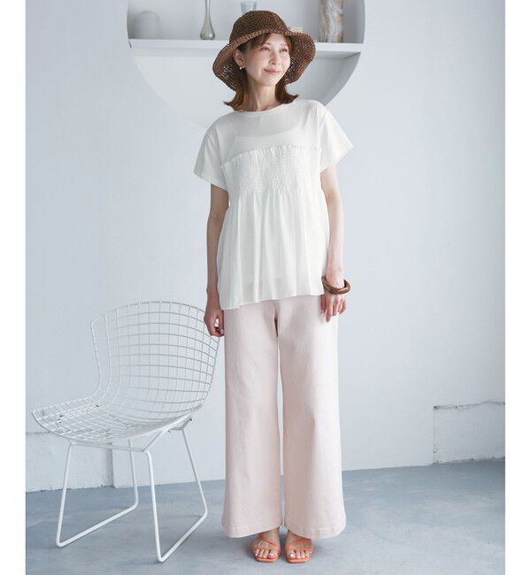 Rope&rsquo;Picnic「シャーリングビスチェ風ドッキングカットソー」|Tシャツ・カットソー|