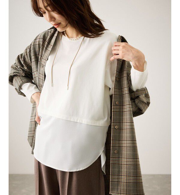 Rope&rsquo;Picnic「布帛ドッキングロングスリーブTシャツ」|Tシャツ・カットソー|