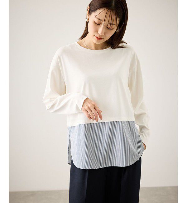 Rope&rsquo;Picnic「布帛ドッキングロングスリーブTシャツ」|Tシャツ・カットソー|