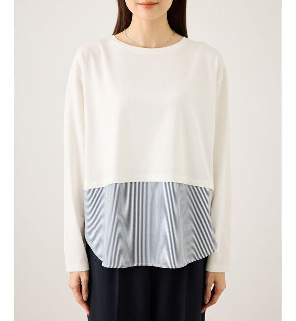 Rope&rsquo;Picnic「布帛ドッキングロングスリーブTシャツ」|Tシャツ・カットソー|