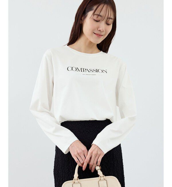 Rope&rsquo;Picnic「RENUロゴプリントロングTシャツ/UVカット・イージーケア」|Tシャツ・カットソー|