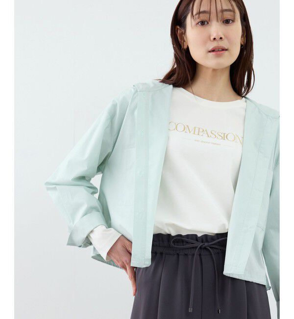 Rope&rsquo;Picnic「RENUロゴプリントロングTシャツ/UVカット・イージーケア」|Tシャツ・カットソー|