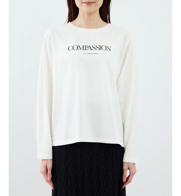 Rope&rsquo;Picnic「RENUロゴプリントロングTシャツ/UVカット・イージーケア」|Tシャツ・カットソー|