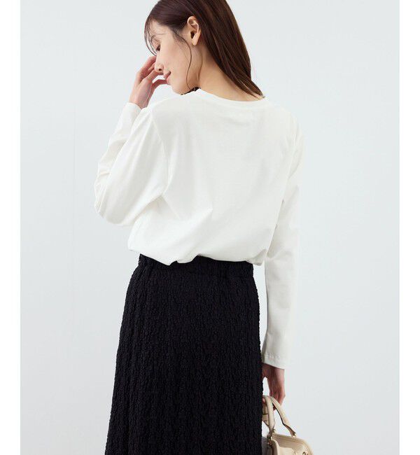 Rope&rsquo;Picnic「RENUロゴプリントロングTシャツ/UVカット・イージーケア」|Tシャツ・カットソー|