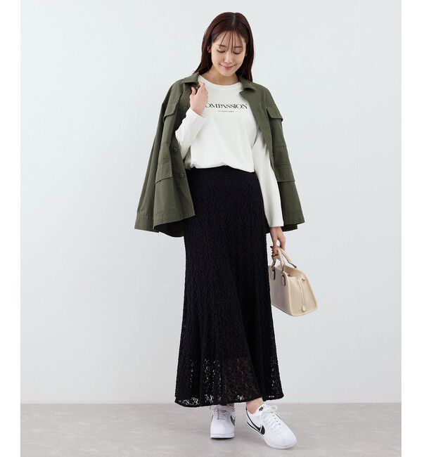 Rope&rsquo;Picnic「RENUロゴプリントロングTシャツ/UVカット・イージーケア」|Tシャツ・カットソー|