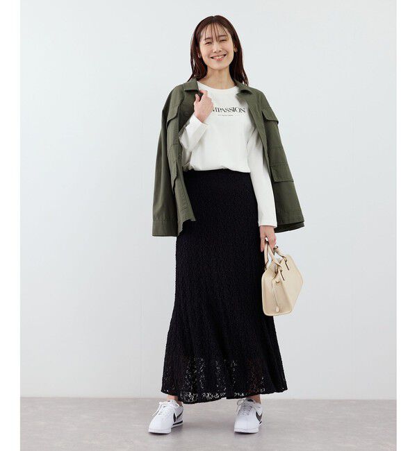 Rope&rsquo;Picnic「RENUロゴプリントロングTシャツ/UVカット・イージーケア」|Tシャツ・カットソー|