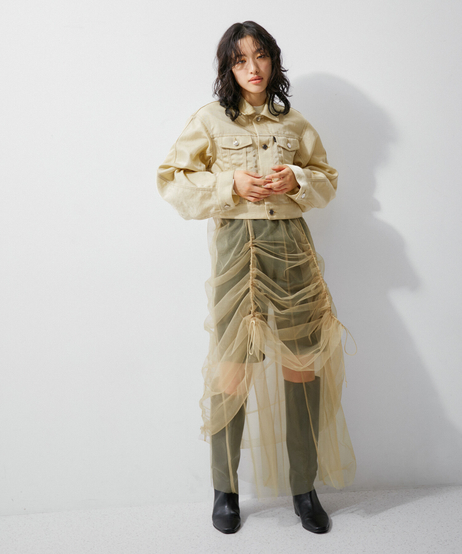 ADAM ET ROPE'「デニム＆チノショートGジャン」|デニムジャケット|