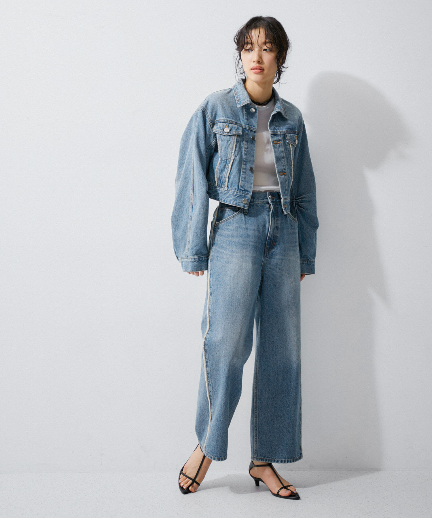 ADAM ET ROPE'「デニム＆チノショートGジャン」|デニムジャケット|