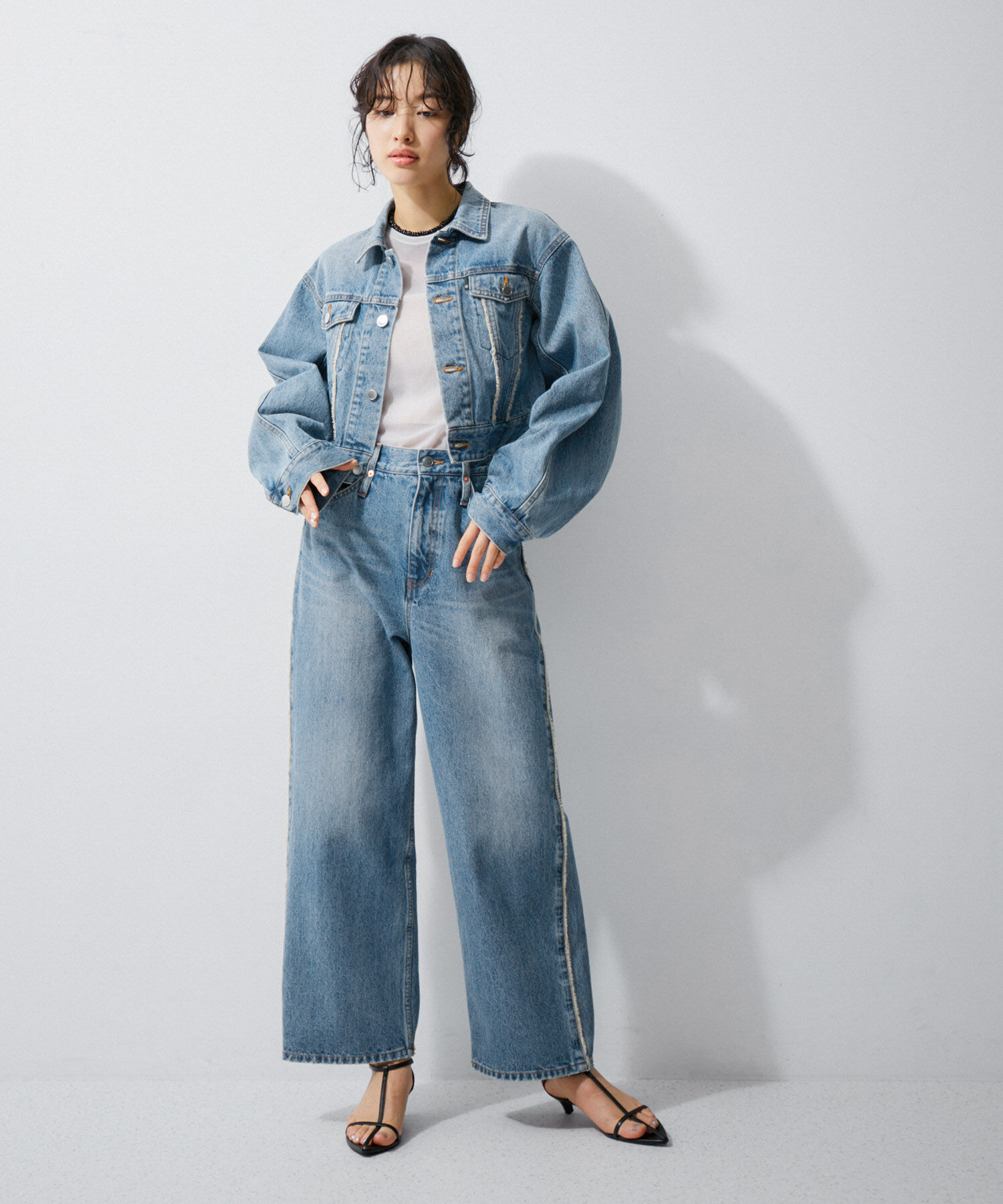 ADAM ET ROPE'「デニム＆チノショートGジャン」|デニムジャケット|