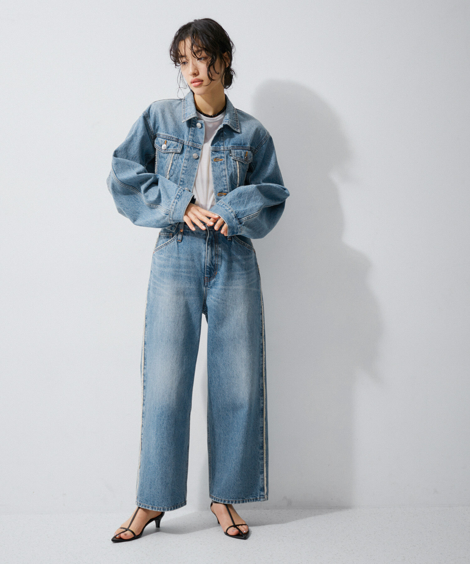 ADAM ET ROPE'「デニム＆チノショートGジャン」|デニムジャケット|