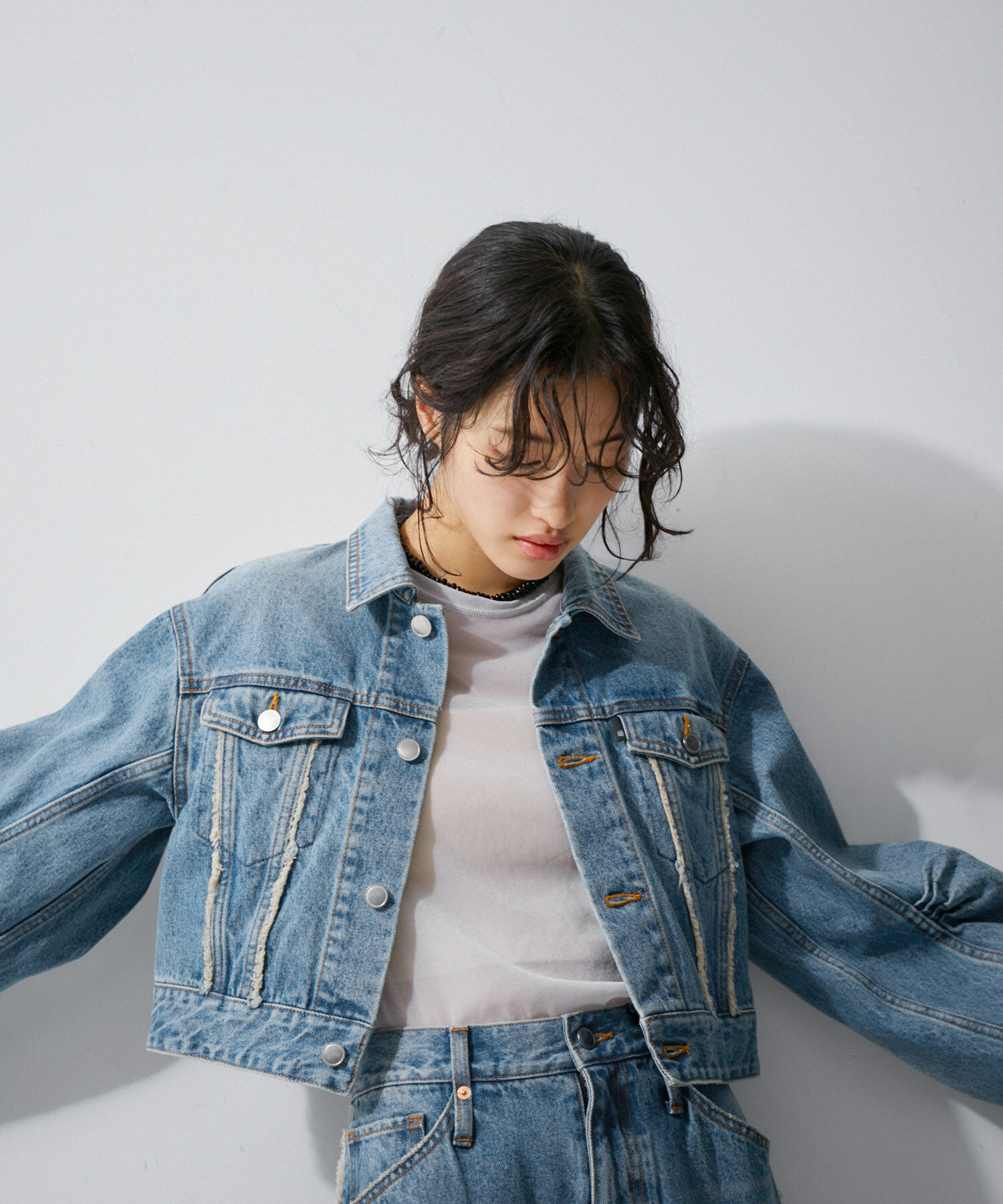 ADAM ET ROPE'「デニム＆チノショートGジャン」|デニムジャケット|