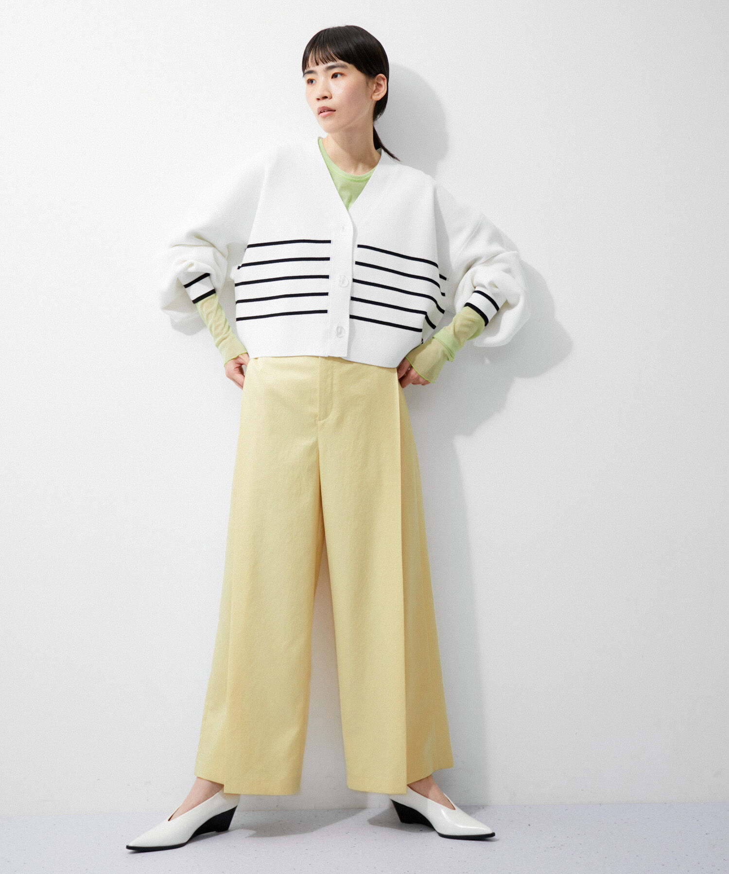 ADAM ET ROPE'「【環境配慮】ビンテージサテンサイドタックパンツ」|その他|