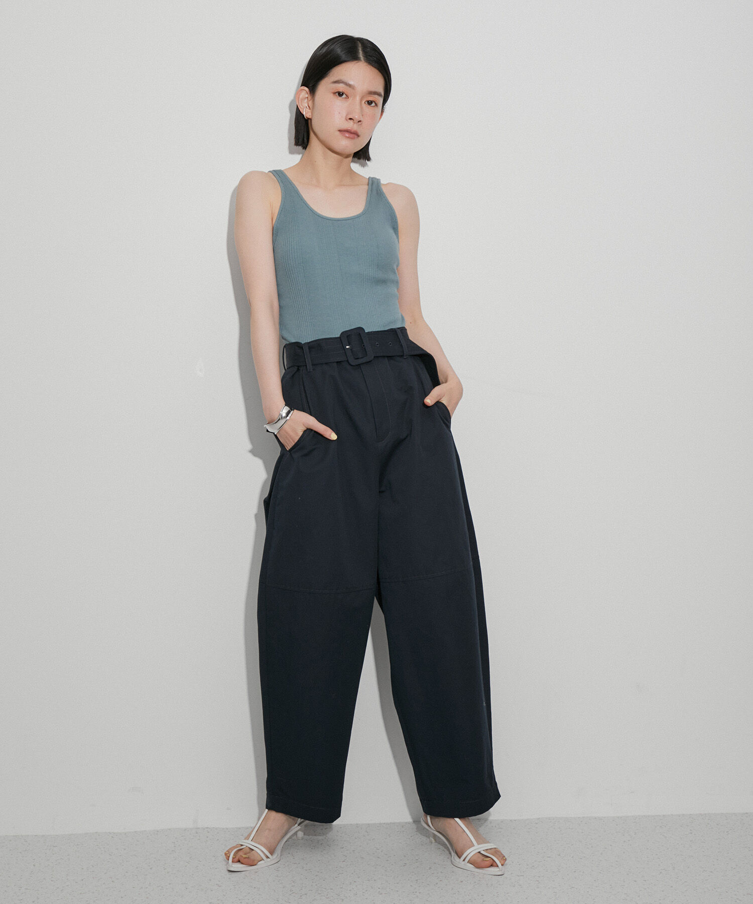 ADAM ET ROPE'「コットンリネンカルゼコクーンパンツ」|その他|