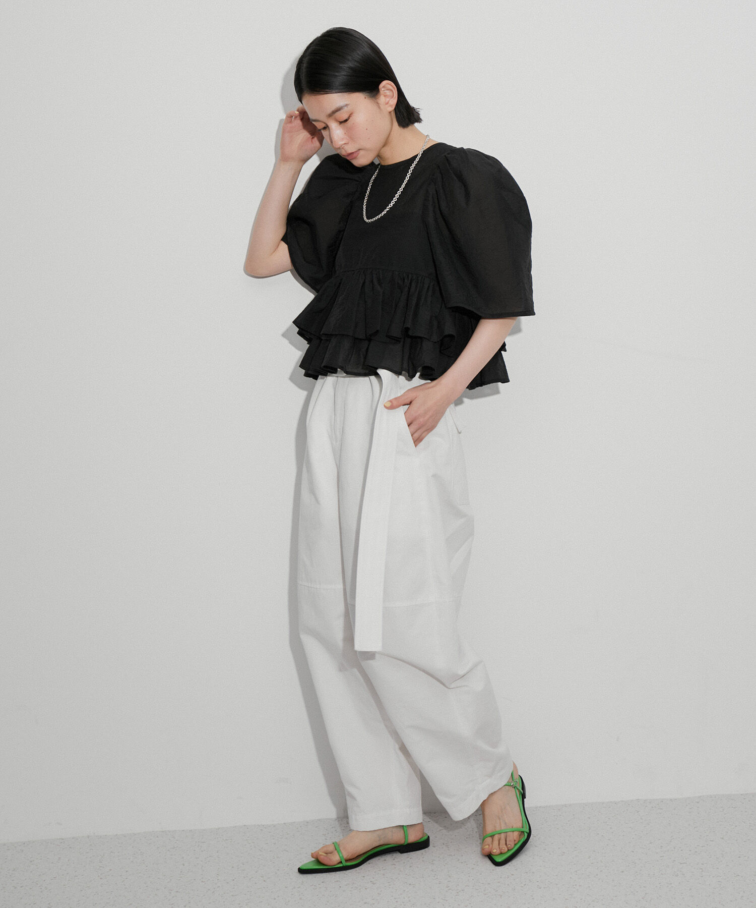 ADAM ET ROPE'「コットンリネンカルゼコクーンパンツ」|その他|