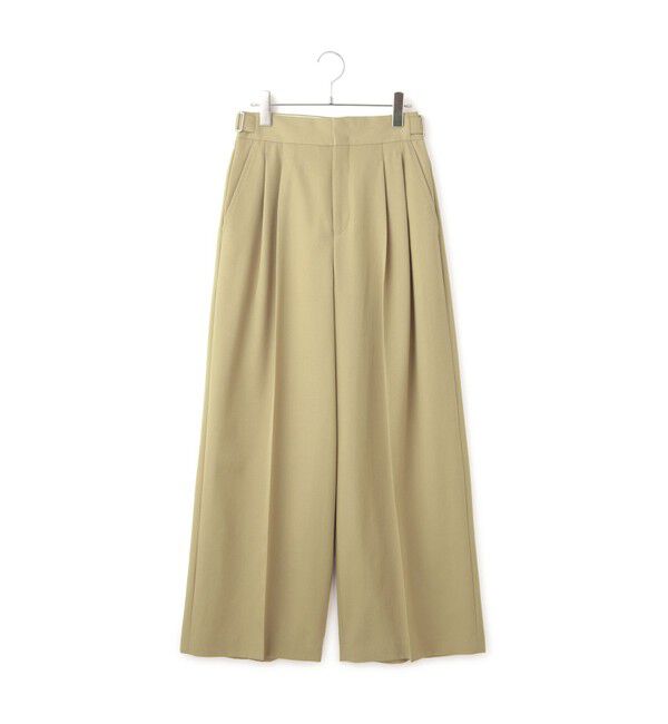 ADAM ET ROPE'「【防シワ】・【消臭】・【洗える】ウールギャバ2タックワイドスラックス」|スラックス|