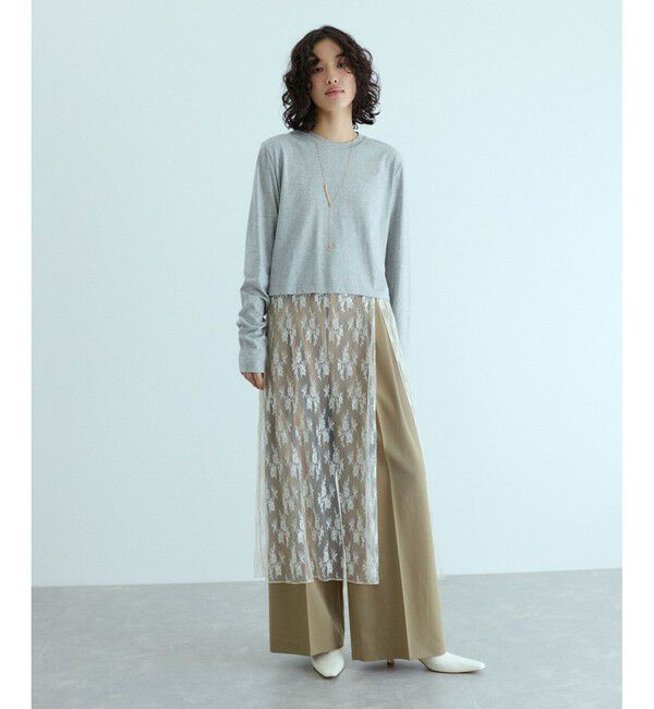 ADAM ET ROPE'「【防シワ】・【消臭】・【洗える】ウールギャバ2タックワイドスラックス」|スラックス|