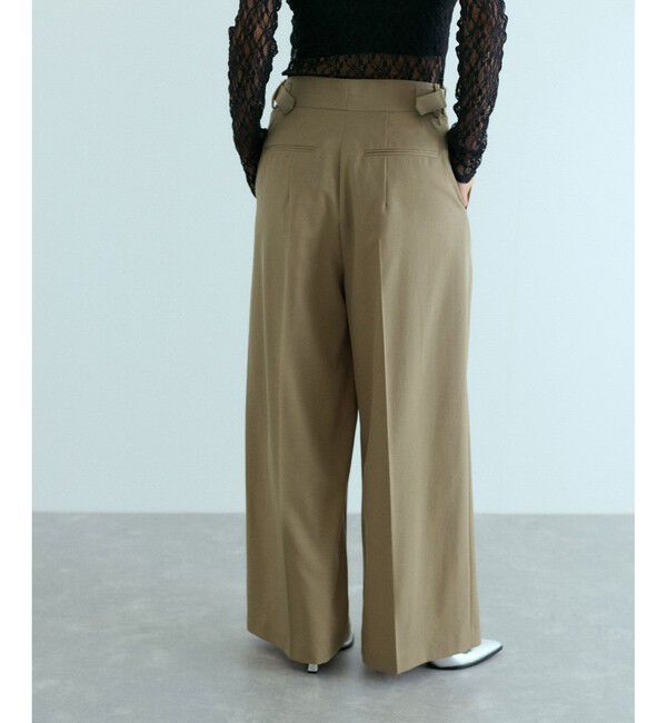 ADAM ET ROPE'「【防シワ】・【消臭】・【洗える】ウールギャバ2タックワイドスラックス」|スラックス|