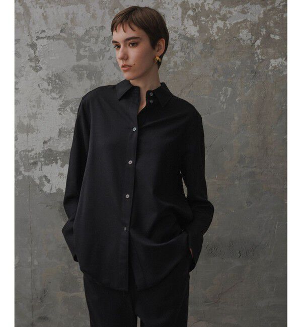 ADAM ET ROPE'「【EMOELLE】ソモウウールシャツ」|シャツ・ブラウス|クロメイン