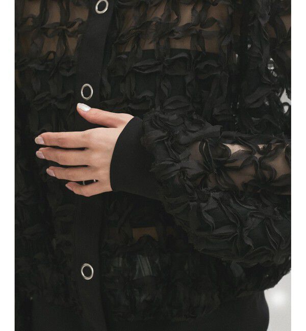 ADAM ET ROPE'「ラインアートレースブラウス」|シャツ・ブラウス|