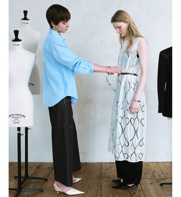 ADAM ET ROPE'「【EMOELLE】サンドシルクシャツ」|シャツ・ブラウス|