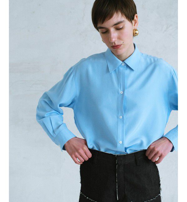 ADAM ET ROPE'「【EMOELLE】サンドシルクシャツ」|シャツ・ブラウス|