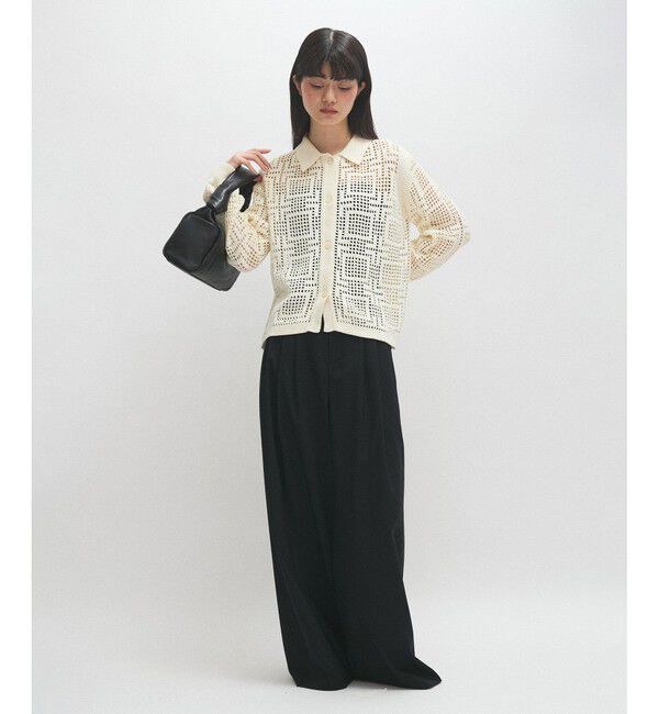 ADAM ET ROPE'「【サステナブル】クロシェライクカーディガン」|カーディガン|