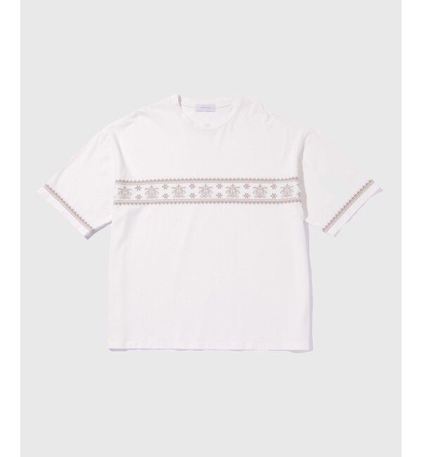 ADAM ET ROPE'「クロスステッチ ボックスシルエット Tシャツ」|Tシャツ・カットソー|