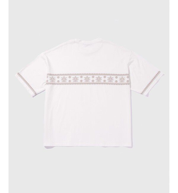 ADAM ET ROPE'「クロスステッチ ボックスシルエット Tシャツ」|Tシャツ・カットソー|