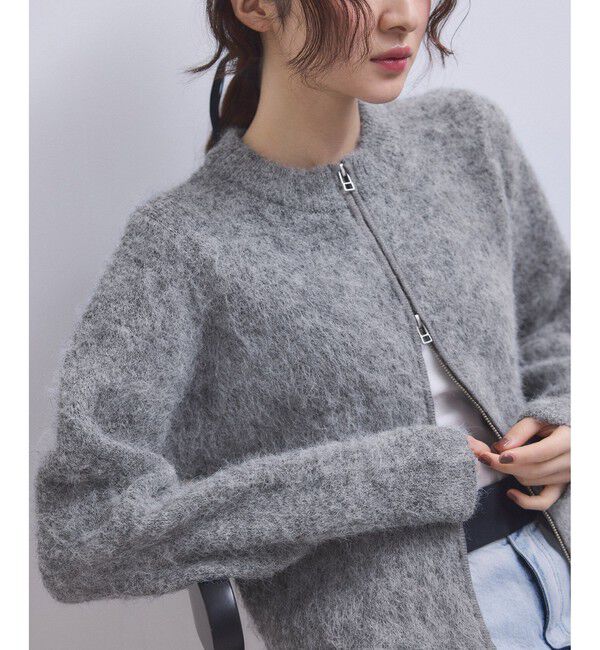 ADAM ET ROPE'「【WEB限定】フラッフィージップショートカーディガン」|カーディガン|