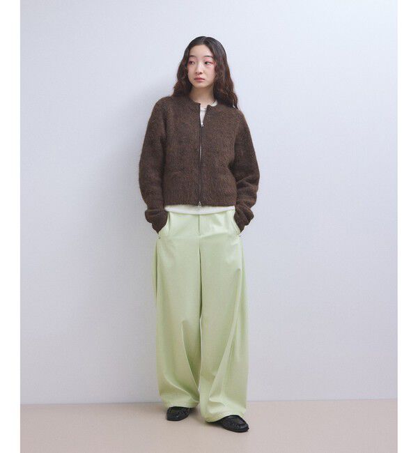 ADAM ET ROPE'「【WEB限定】フラッフィージップショートカーディガン」|カーディガン|