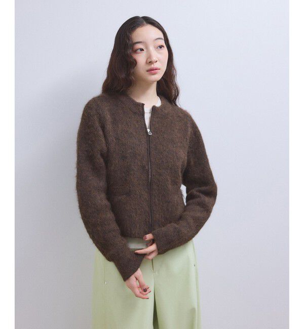 ADAM ET ROPE'「【WEB限定】フラッフィージップショートカーディガン」|カーディガン|